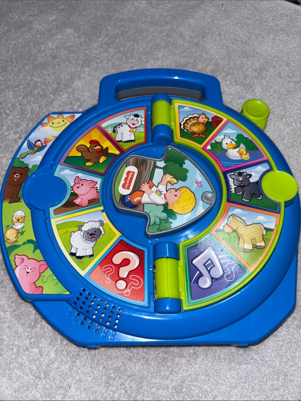 Fisher-Price Blue and Green Farm Animal Sound Spinner